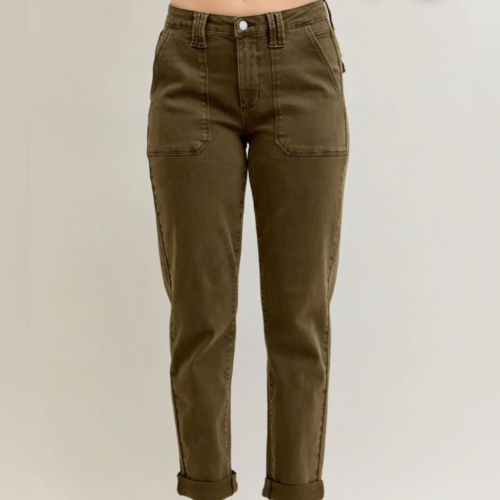 Judy Blue Olive Cropped Jeans